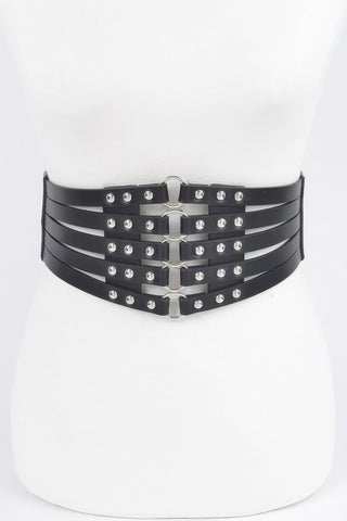 Stud Waist Elastic Belt - Wear Arielle