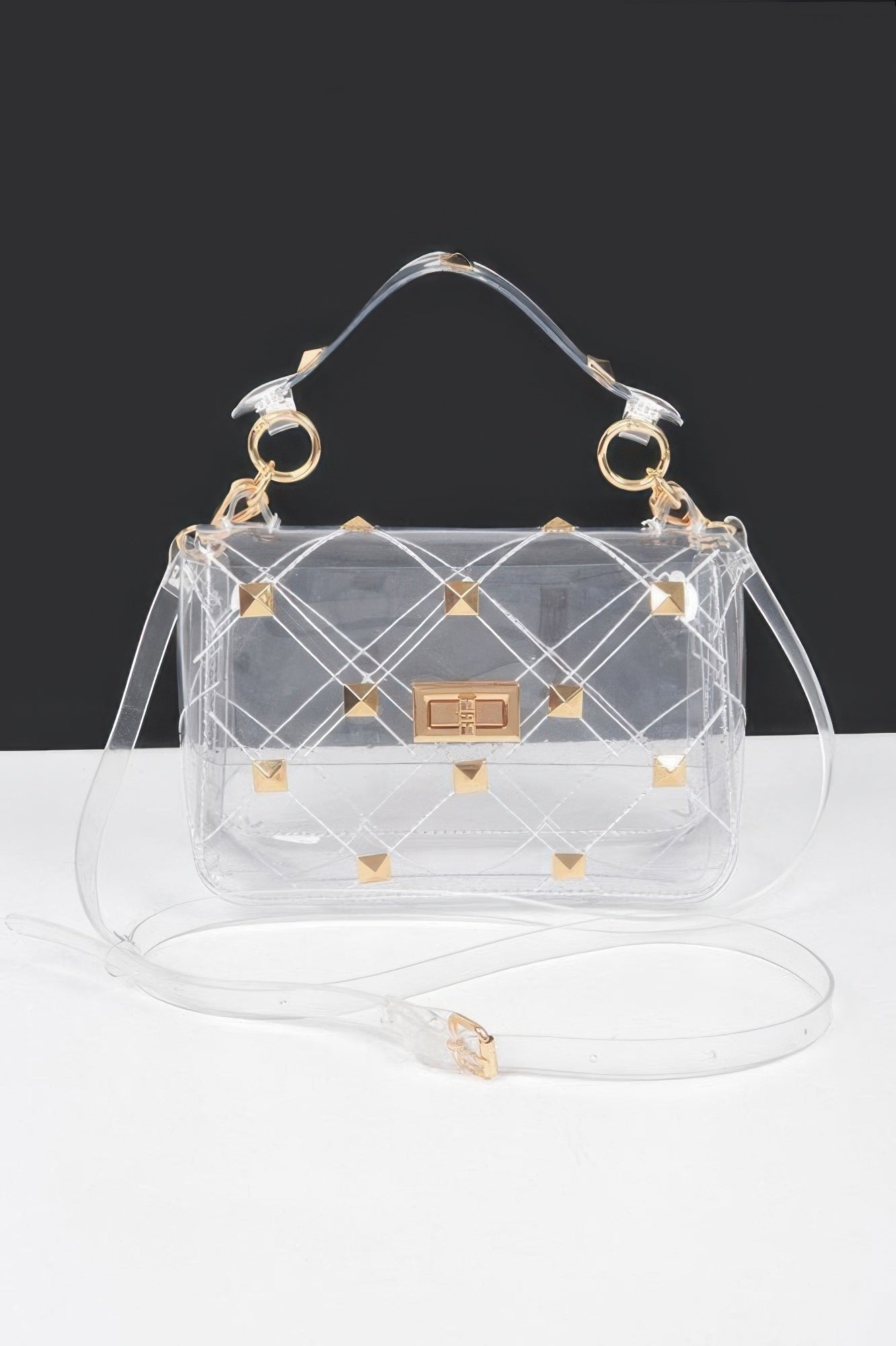 Studded Clear Handle Bag - Wear Arielle