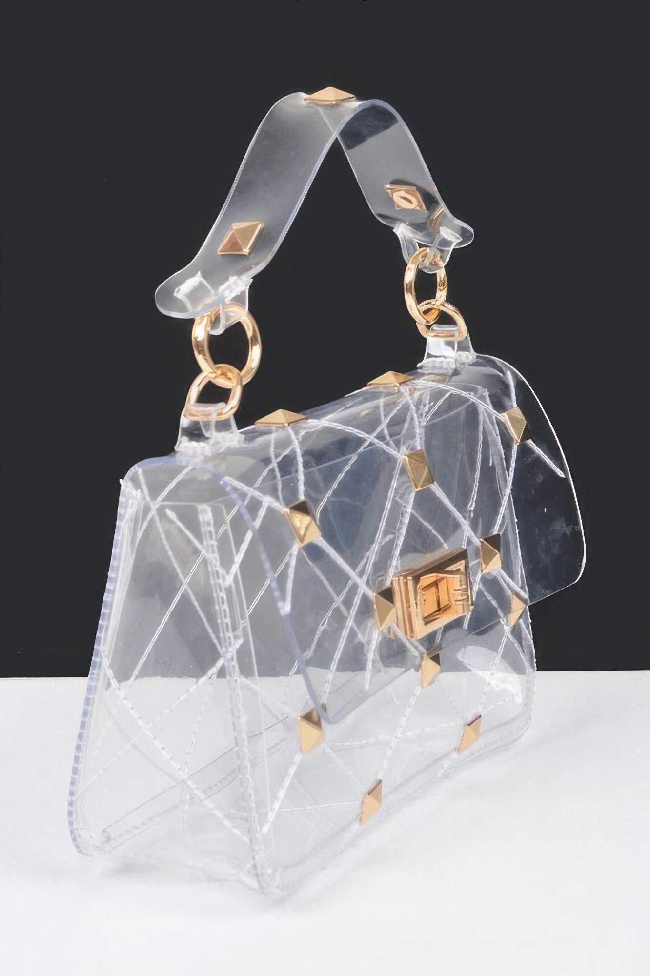Studded Clear Handle Bag - Wear Arielle