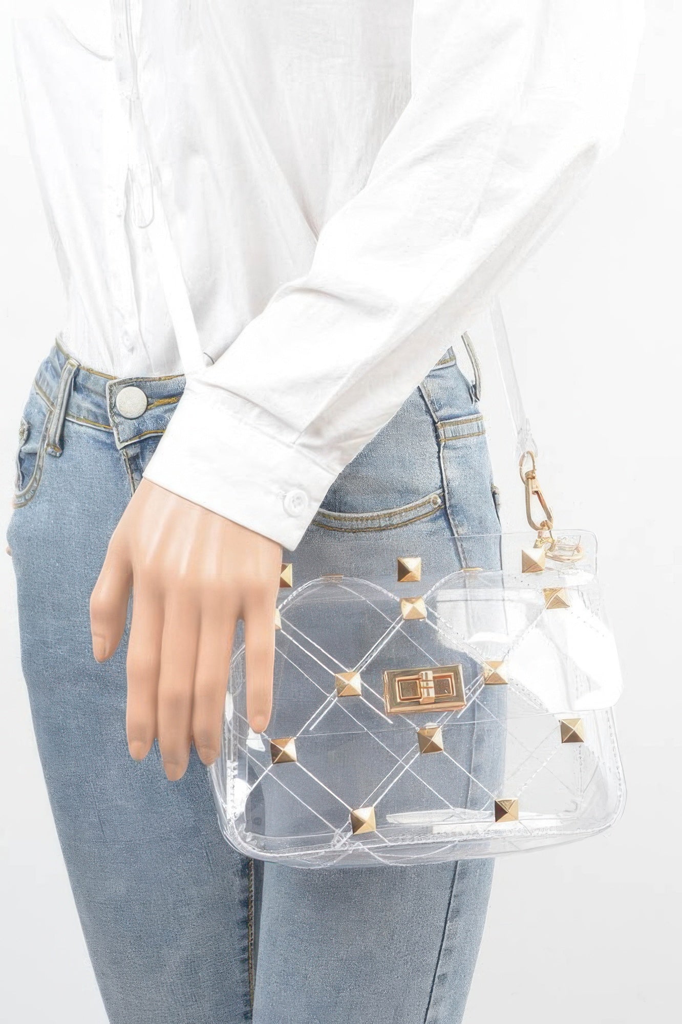 Studded Clear Handle Bag - Wear Arielle