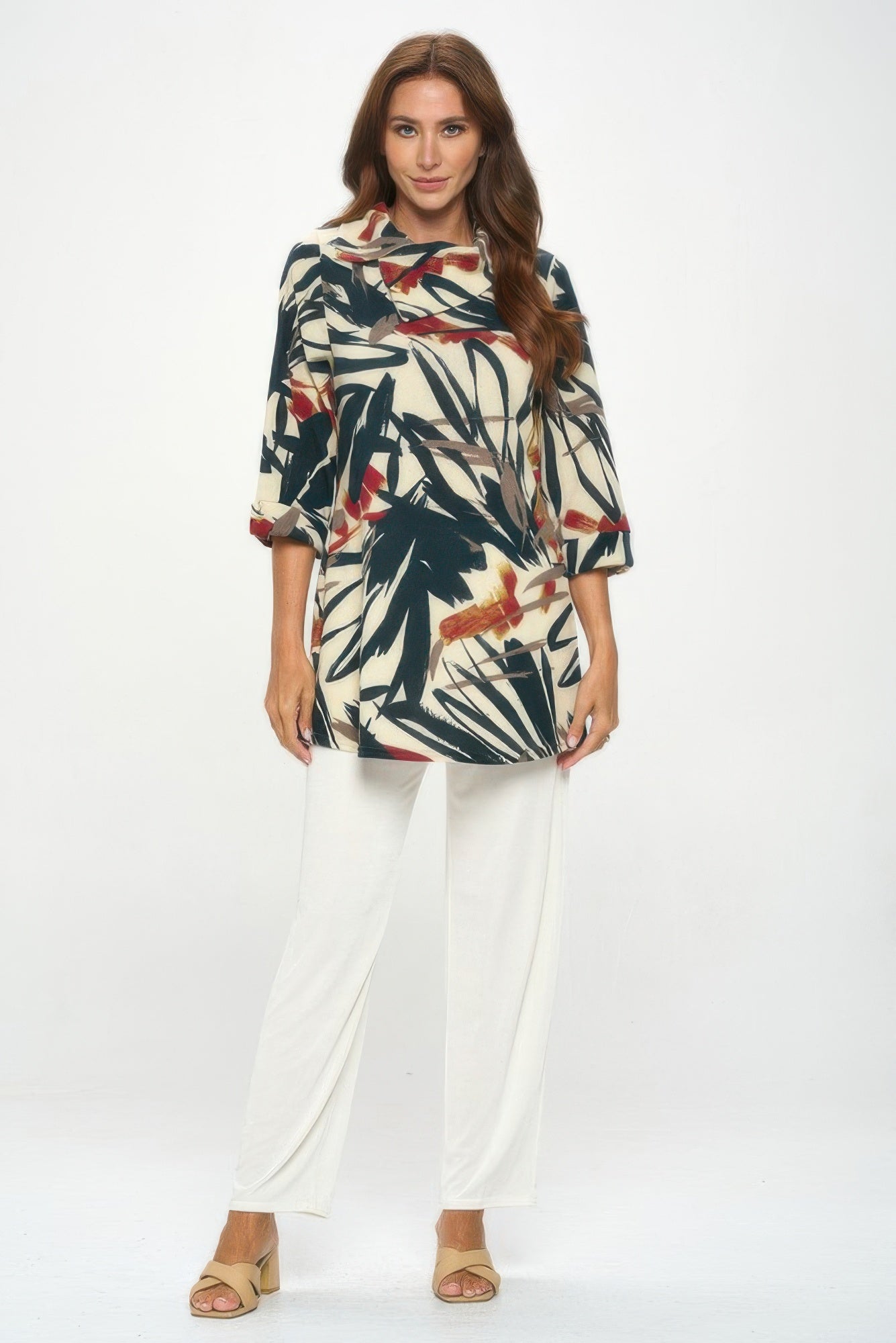 Stylish Split Neckline Tunic - Wear Arielle