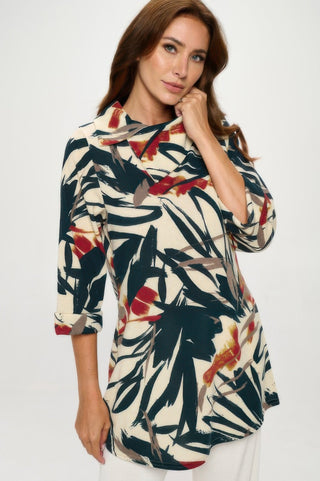Stylish Split Neckline Tunic - Wear Arielle