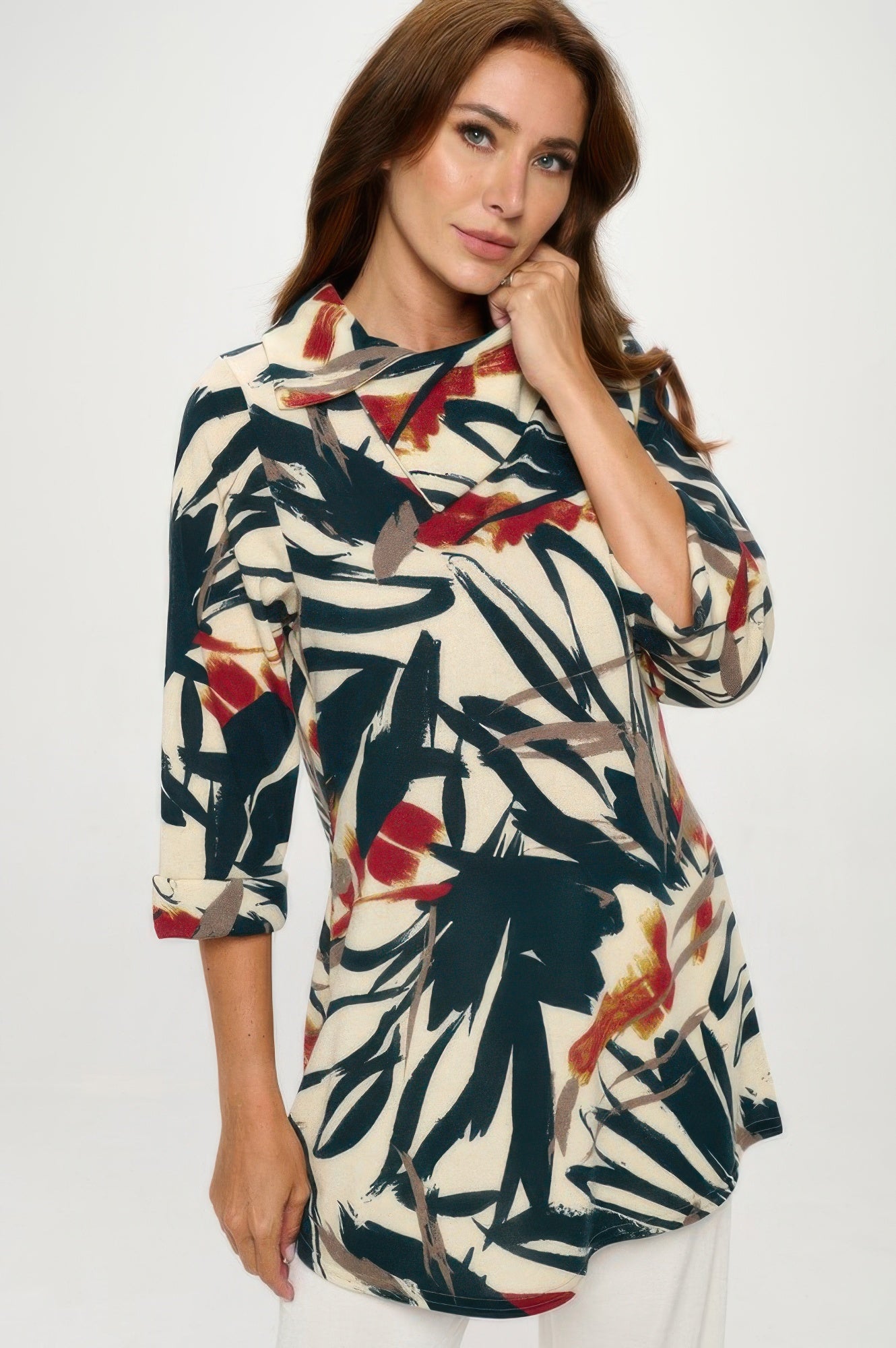 Stylish Split Neckline Tunic - Wear Arielle