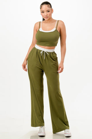 Tank Top And Sweatpant Set - Wear Arielle
