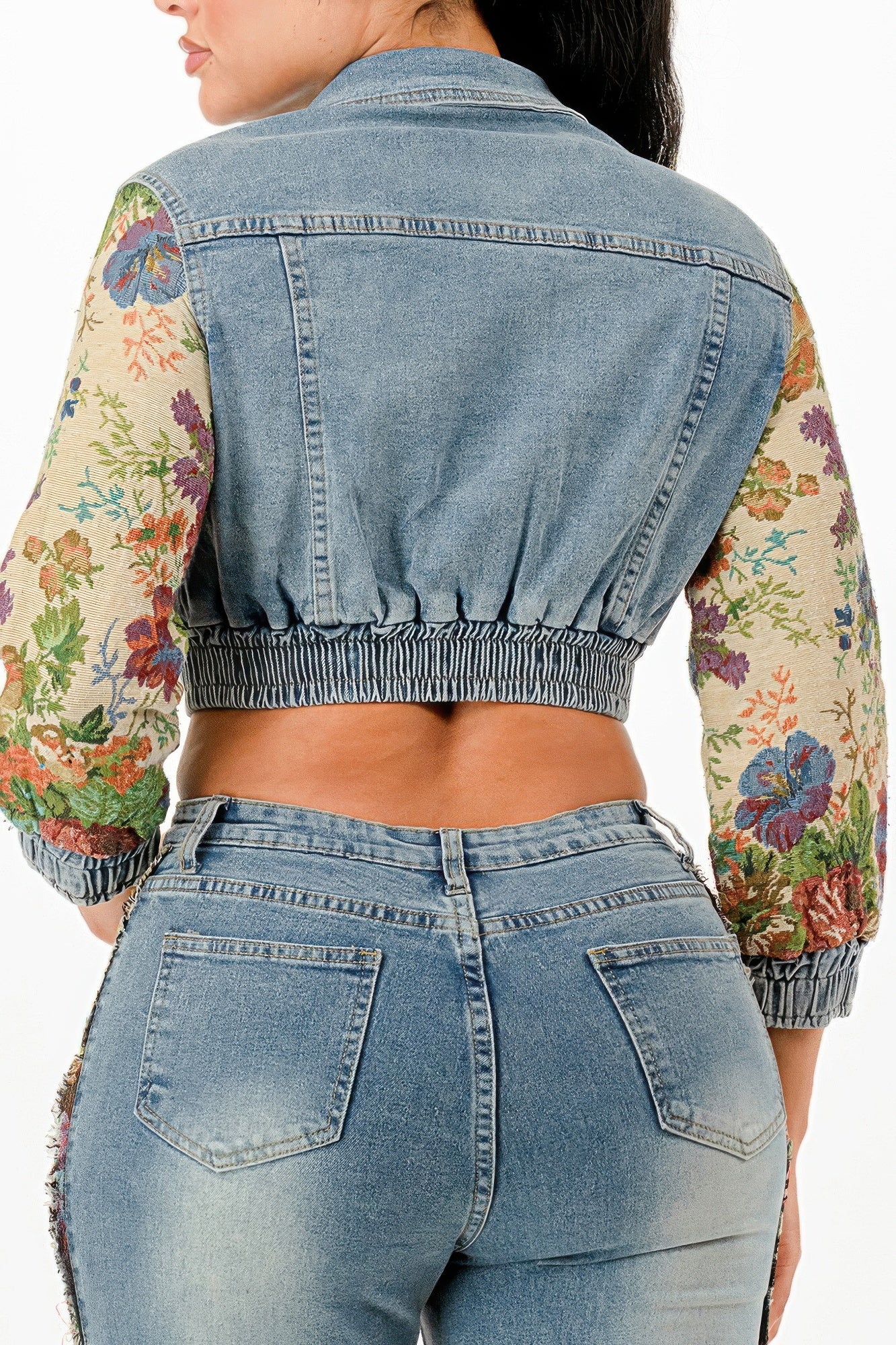 Tapestry Contrast Denim Set - Wear Arielle