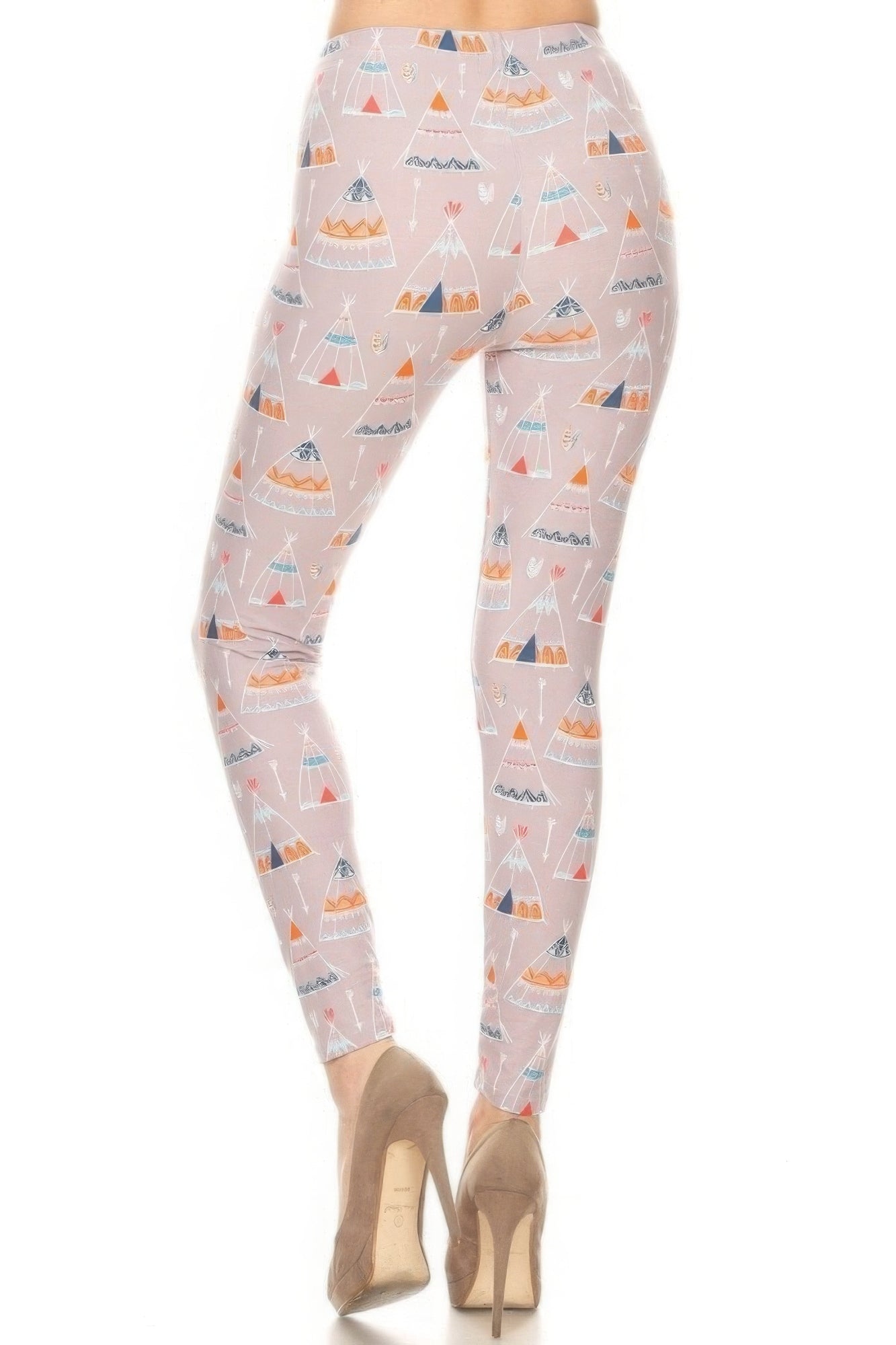 Teepee Print, High Rise, Fitted Leggings, With An Elastic Waistband - Wear Arielle