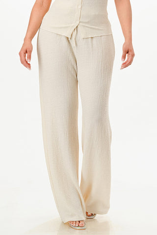 Textured Polo Top And Pants Set - Wear Arielle