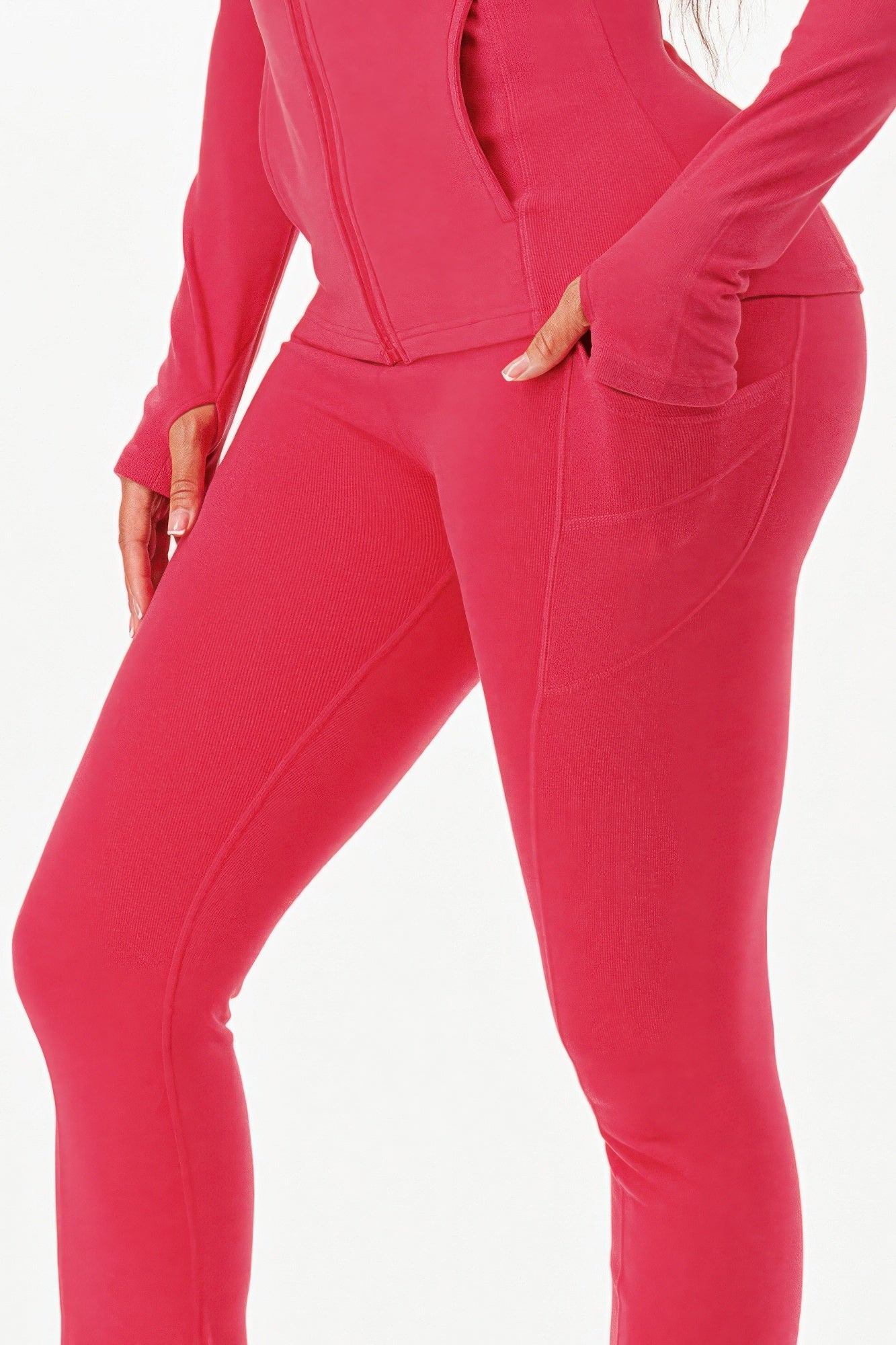 Thermal Active Wear Jacket With Flare Pants Set - Wear Arielle