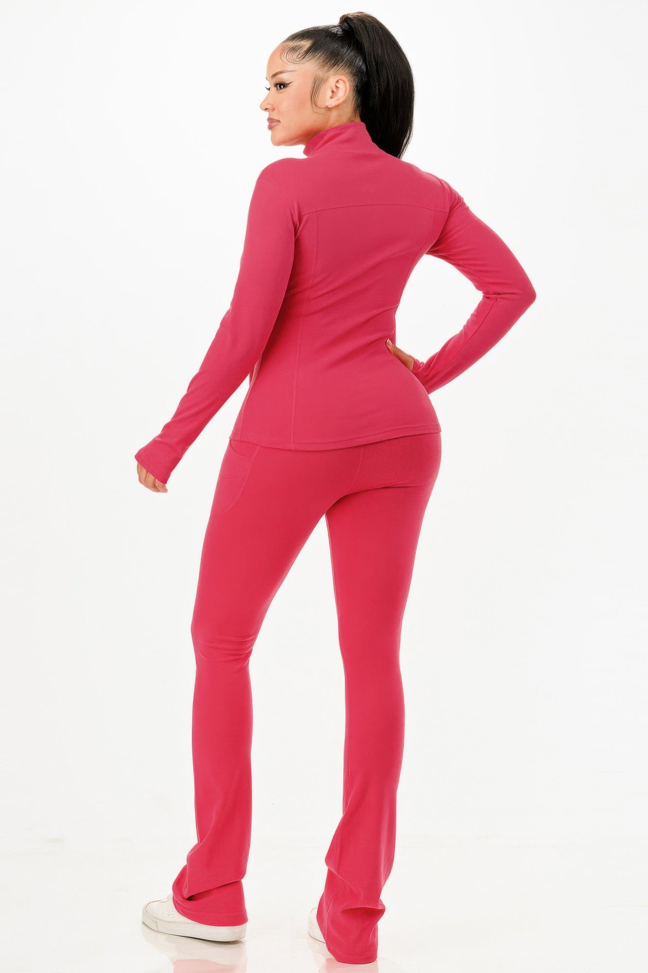 Thermal Active Wear Jacket With Flare Pants Set - Wear Arielle