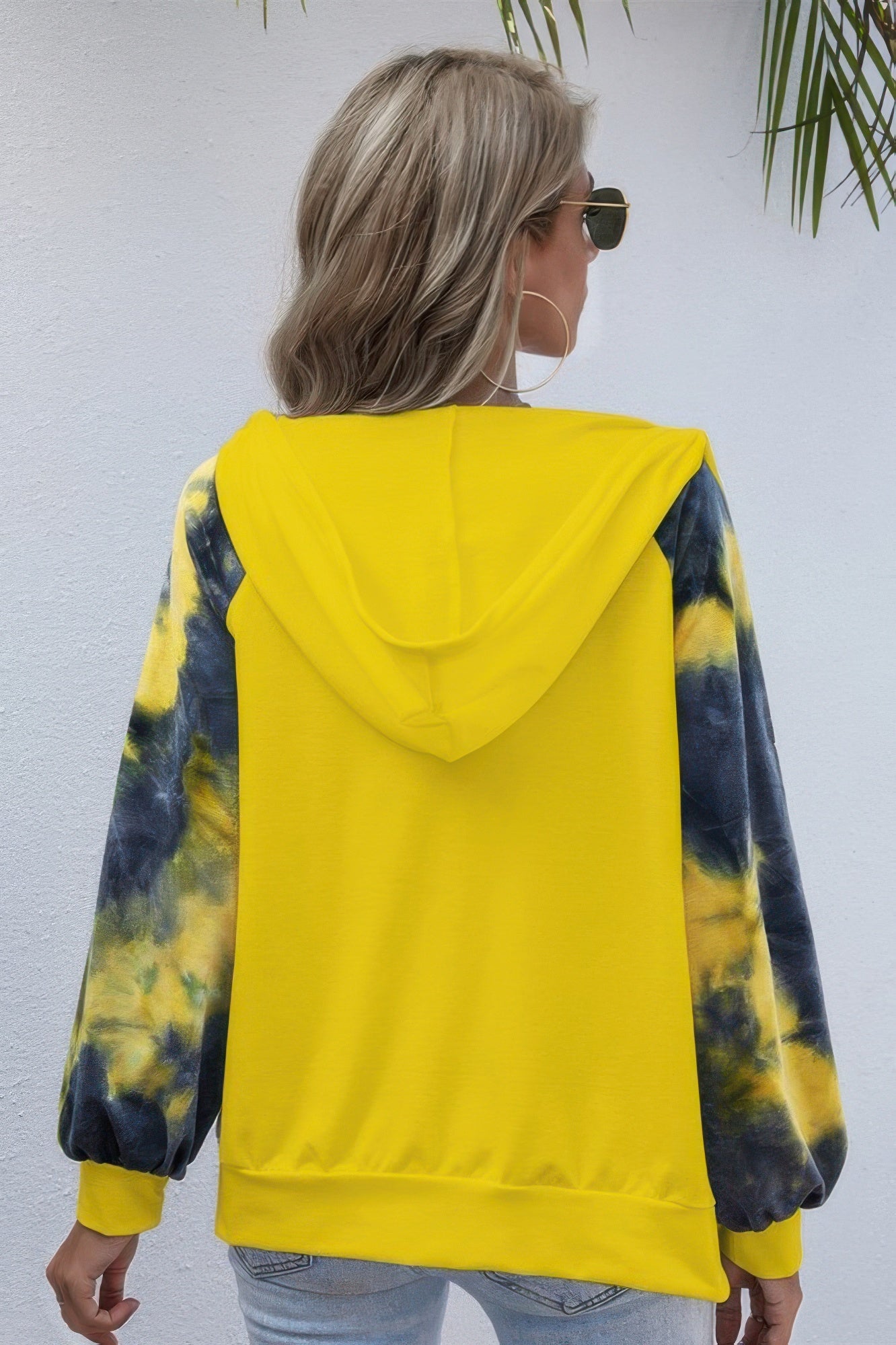 Tie Dye Full Zip Front Open Loose Hoodie - Wear Arielle