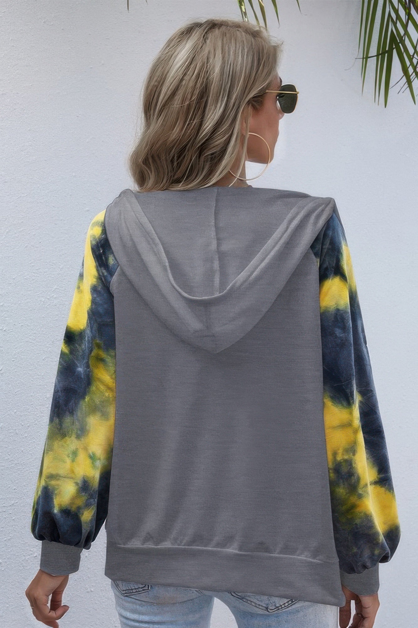Tie Dye Full Zip Front Open Loose Hoodie - Wear Arielle