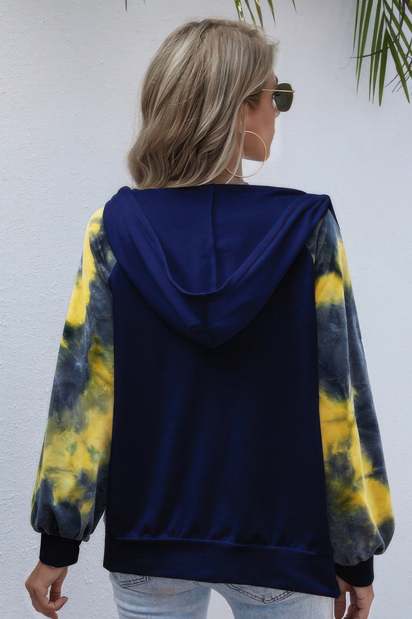Tie Dye Full Zip Front Open Loose Hoodie - Wear Arielle