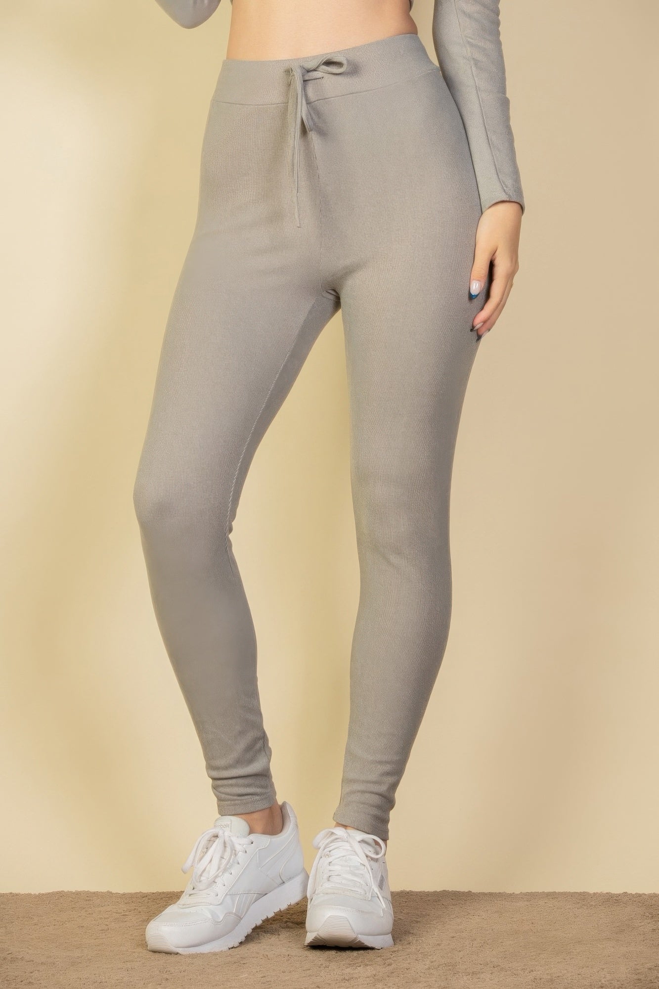 Tie - Front Ribbed Lounge Leggings - Wear Arielle