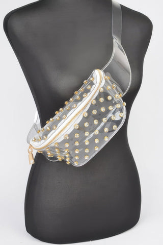 Transparent Rhinestone Studded Fanny Pack - Wear Arielle