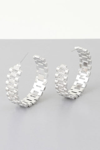 Triple Box Chain Hoop Earrings - Wear Arielle