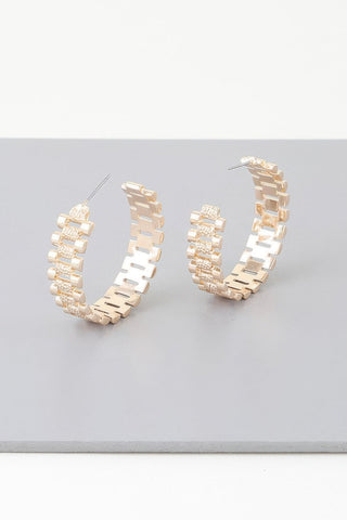 Triple Box Chain Hoop Earrings - Wear Arielle