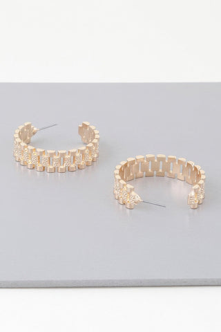 Triple Box Chain Hoop Earrings - Wear Arielle