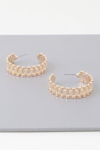 Triple Box Chain Hoop Earrings - Wear Arielle