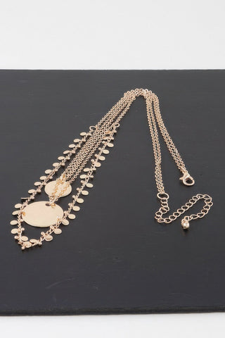 Triple Disc Charm Chain Necklace - Wear Arielle