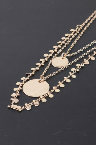 Triple Disc Charm Chain Necklace - Wear Arielle