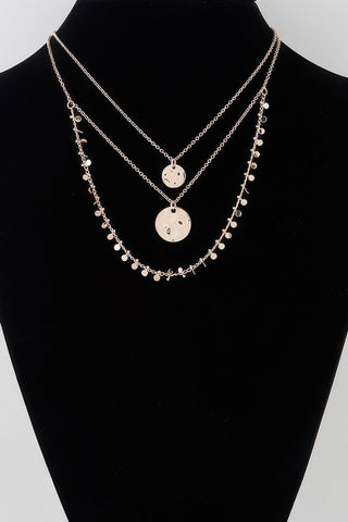 Triple Disc Charm Chain Necklace - Wear Arielle