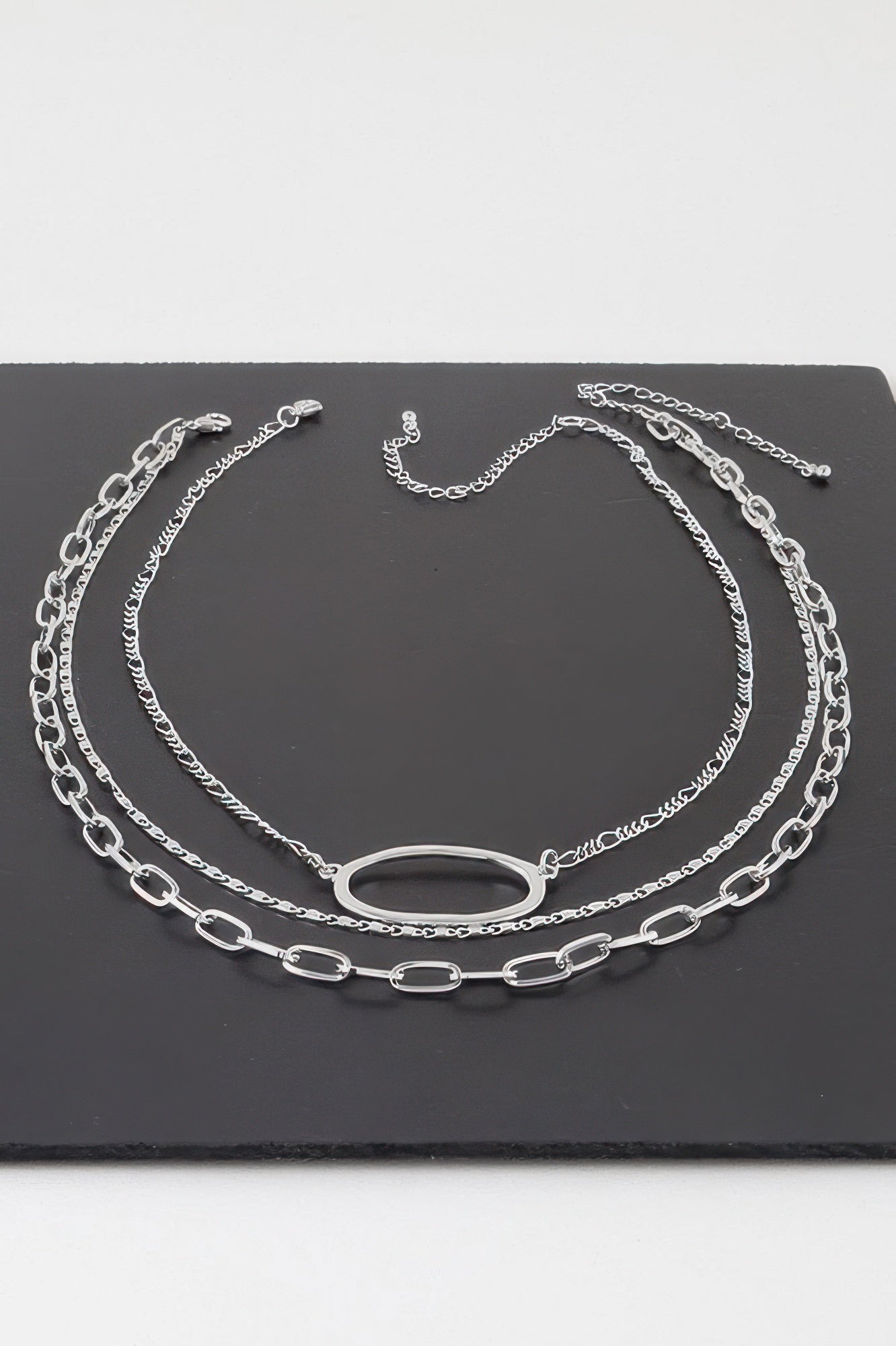 Triple Open Oval Chain Necklace - Wear Arielle