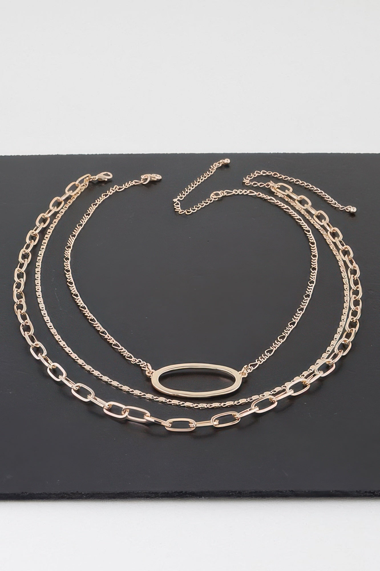 Triple Open Oval Chain Necklace - Wear Arielle