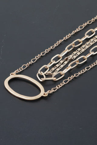Triple Open Oval Chain Necklace - Wear Arielle