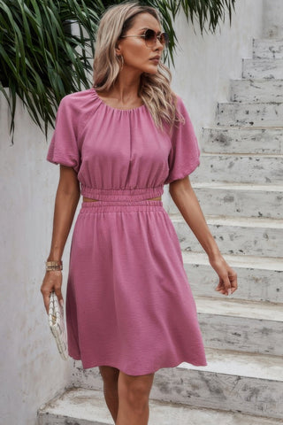 Two Pieces Solid Basic Elastic Round Neck Sets - Wear Arielle