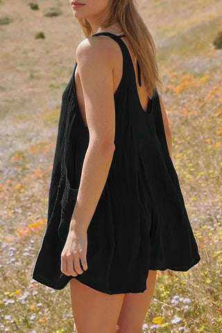 U Neck Backless Sleeveless Mini Pocket Dress - Wear Arielle