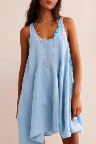 U Neck Backless Sleeveless Mini Pocket Dress - Wear Arielle