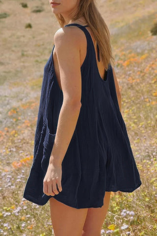 U Neck Backless Sleeveless Mini Pocket Dress - Wear Arielle