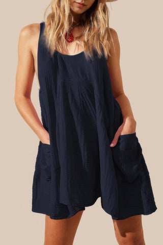 U Neck Backless Sleeveless Mini Pocket Dress - Wear Arielle