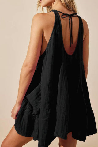 U Neck Backless Sleeveless Mini Pocket Dress - Wear Arielle