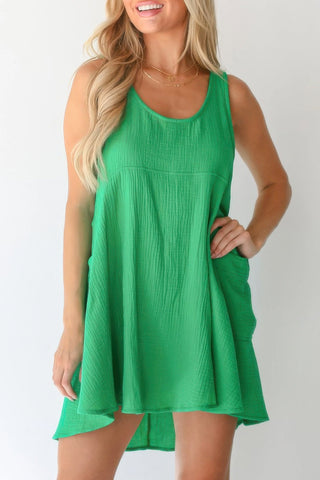 U Neck Backless Sleeveless Mini Pocket Dress - Wear Arielle