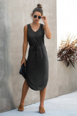 V Neck Sleeveless Tank Dress - Wear Arielle