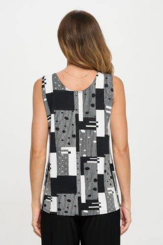 Venechia Pleated Print Sleeveless Tank Top - Wear Arielle