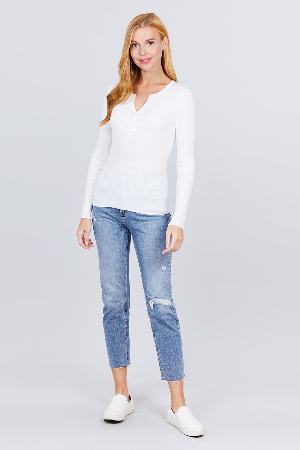 Viscose Henley Sweater - Wear Arielle