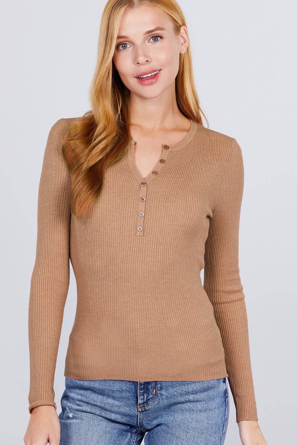 Viscose Henley Sweater - Wear Arielle