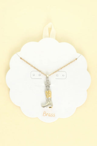 Western Cowboy Boot Pendant Necklace - Wear Arielle