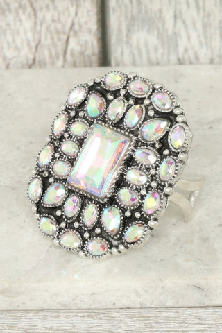 Western Floral Jeweled Cuff Ring - Wear Arielle