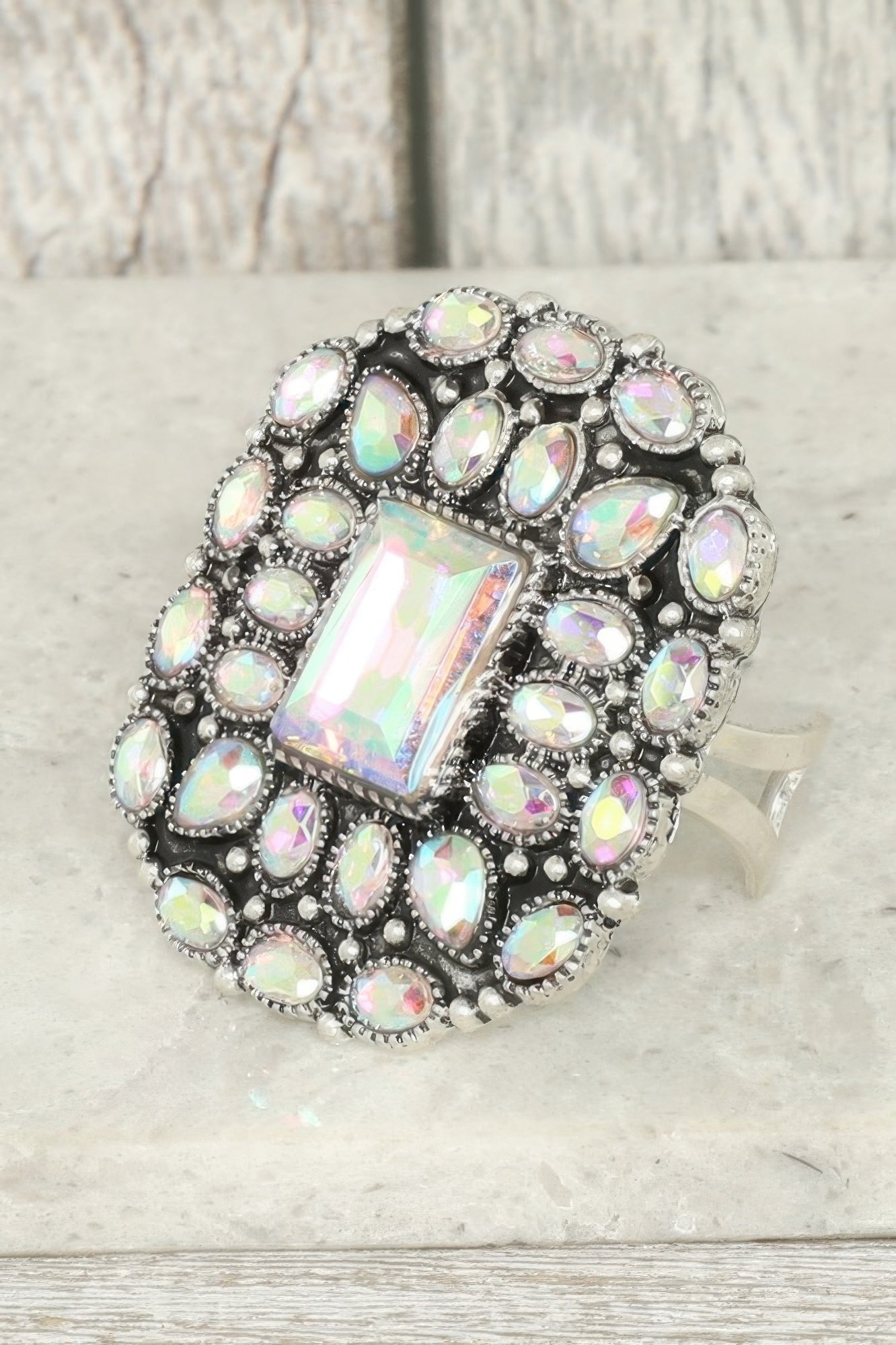Western Floral Jeweled Cuff Ring - Wear Arielle