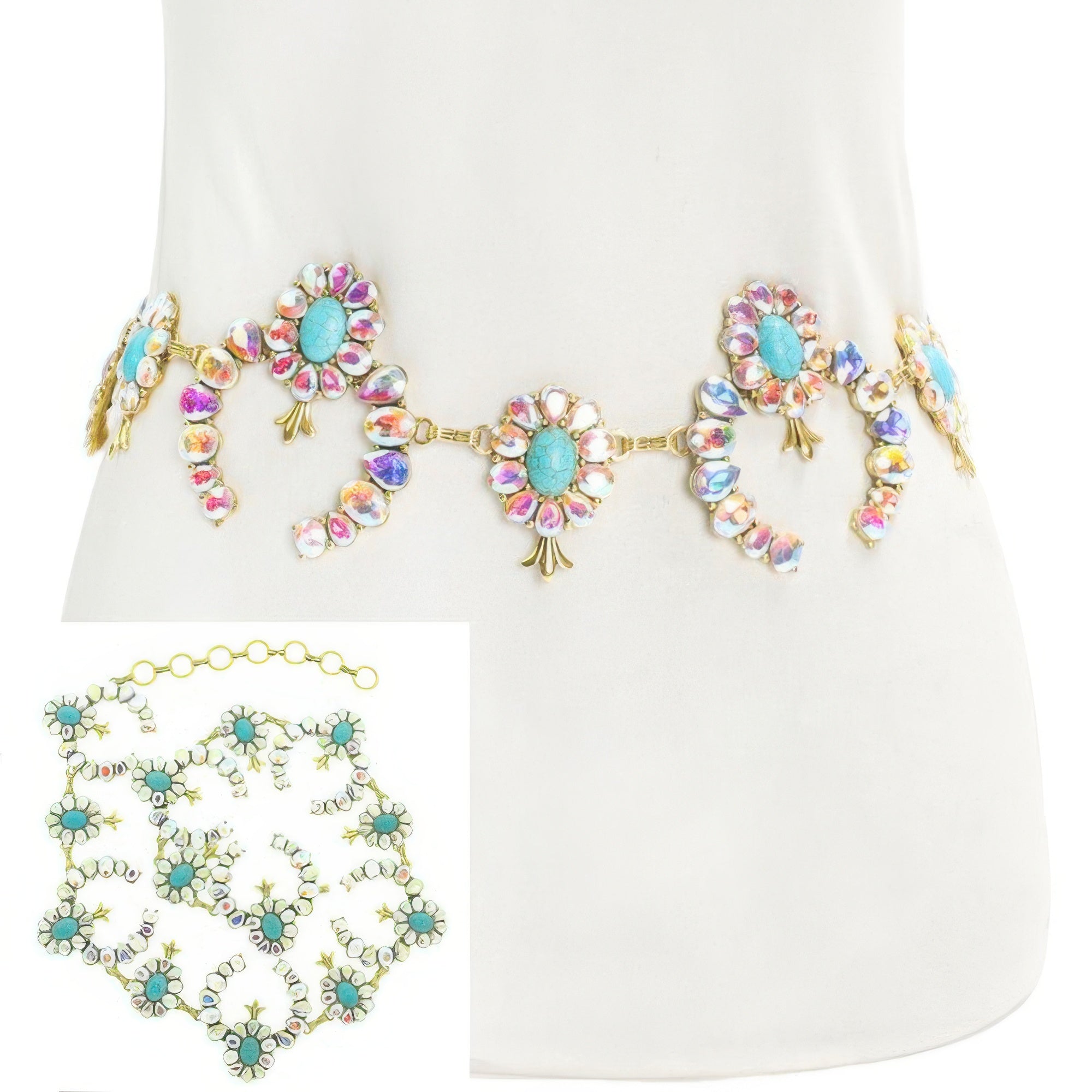 Western Squash Blossom Chain Link Belt - Wear Arielle