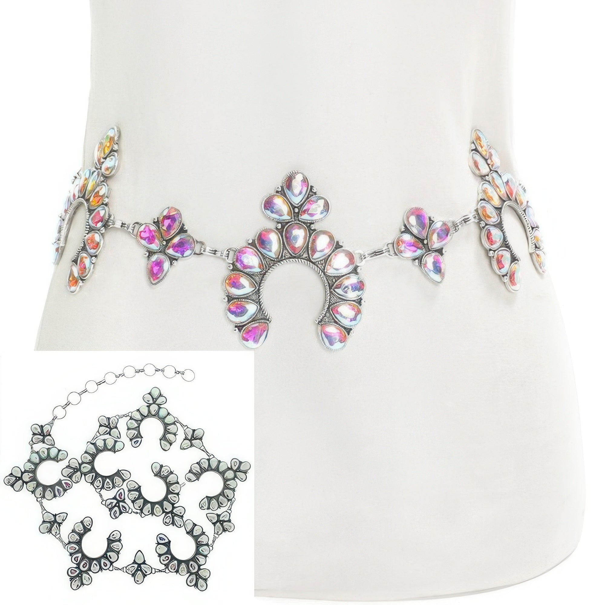 Western Squash Blossom Chain Link Belt - Wear Arielle