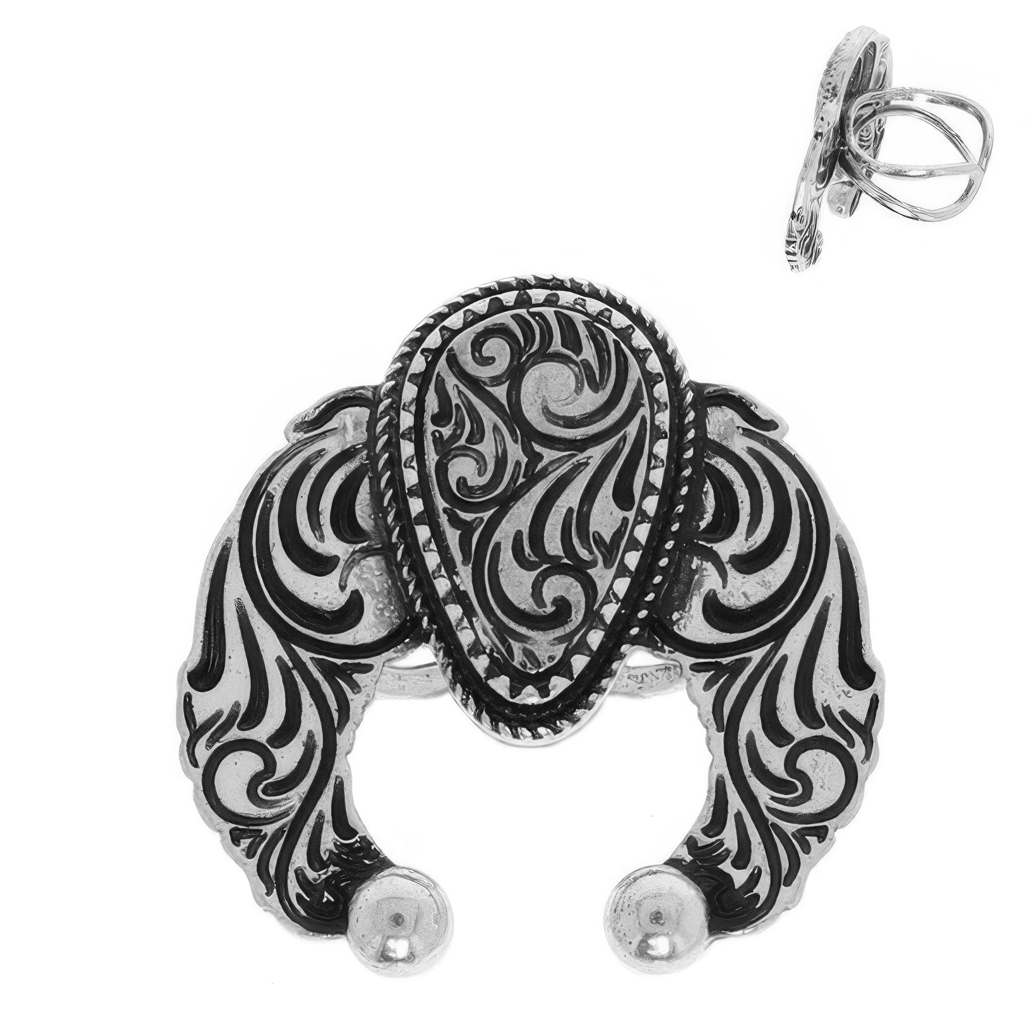 Western Squash Blossom Concho Cuff Ring - Wear Arielle