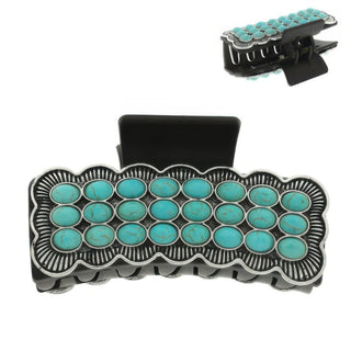 Western Turquoise Metal Hair Claw Clip - Wear Arielle