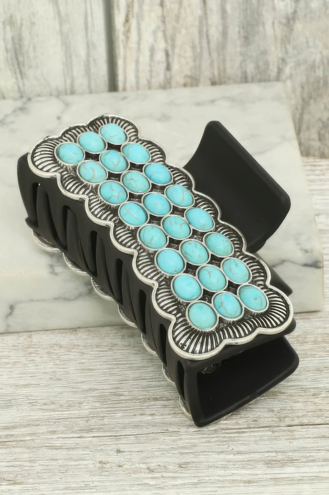 Western Turquoise Metal Hair Claw Clip - Wear Arielle