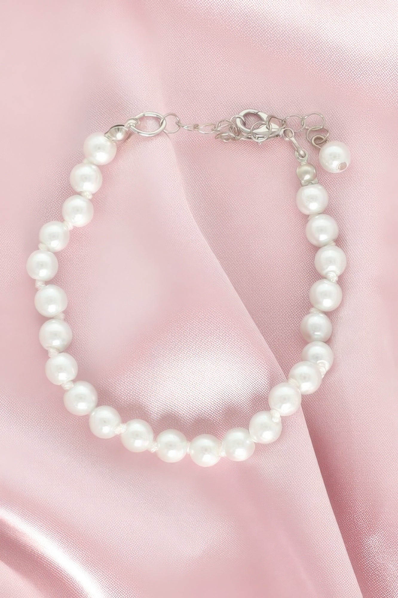 White Pearl Beaded Adjustable Bracelet - Wear Arielle