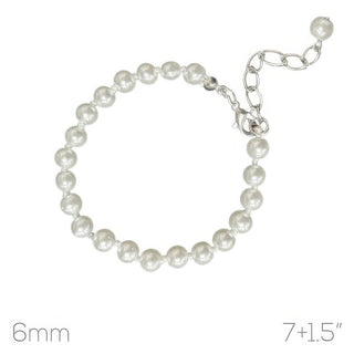 White Pearl Beaded Adjustable Bracelet - Wear Arielle