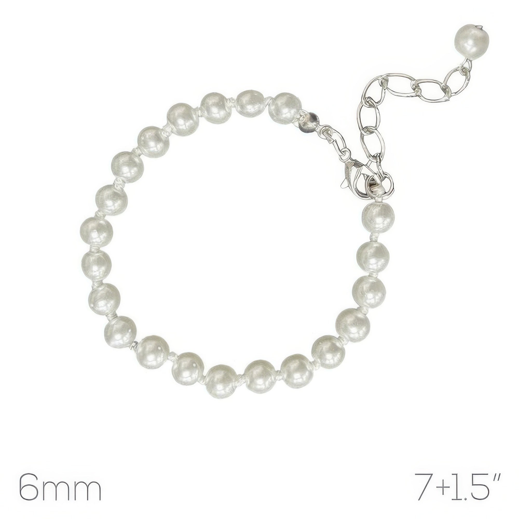 White Pearl Beaded Adjustable Bracelet - Wear Arielle